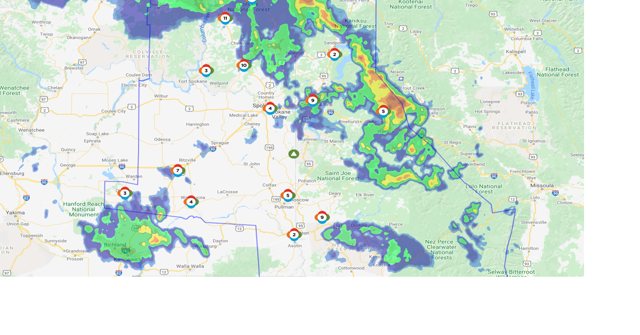 PHOTO Avista Outage Map on May 30th