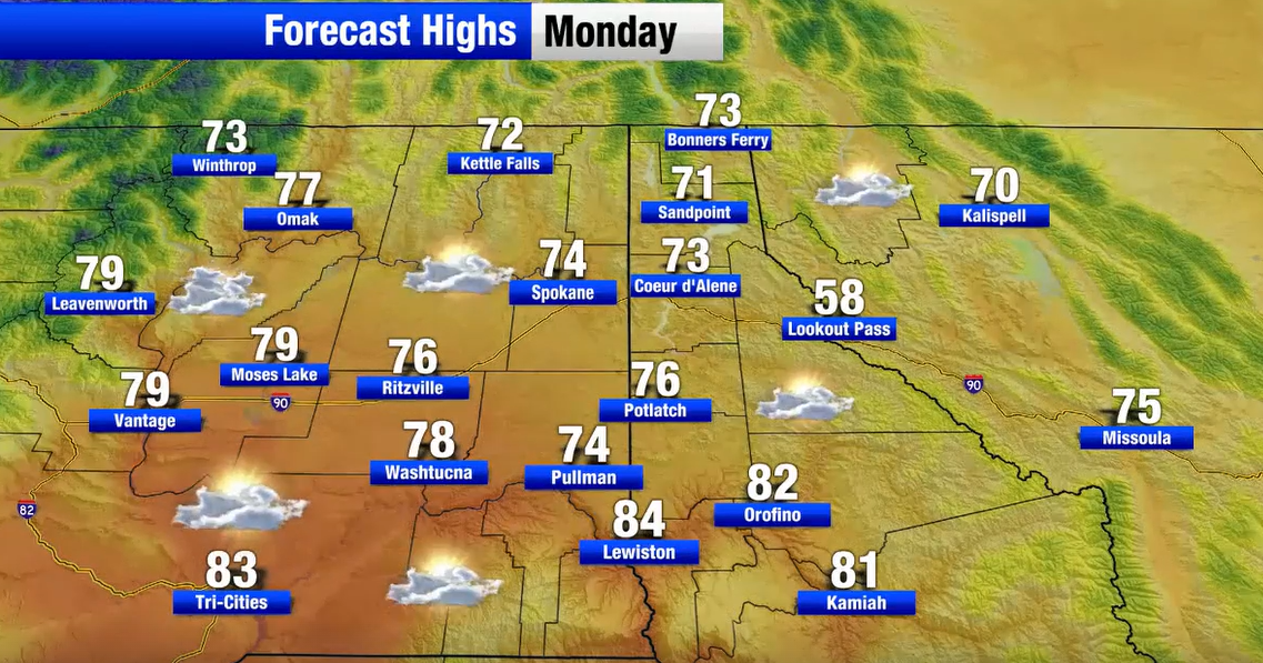 Daytime highs in the 70s and 80s on Memorial Day, mostly sunny skies ...