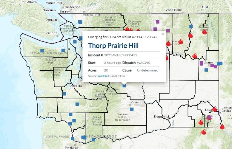 Crews responding to 20acre wildfire near Thorp, Washington
