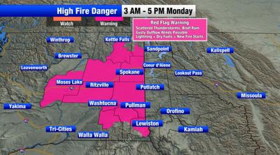 Red Flag Warning in place for chance of thunderstorms, lightning ...