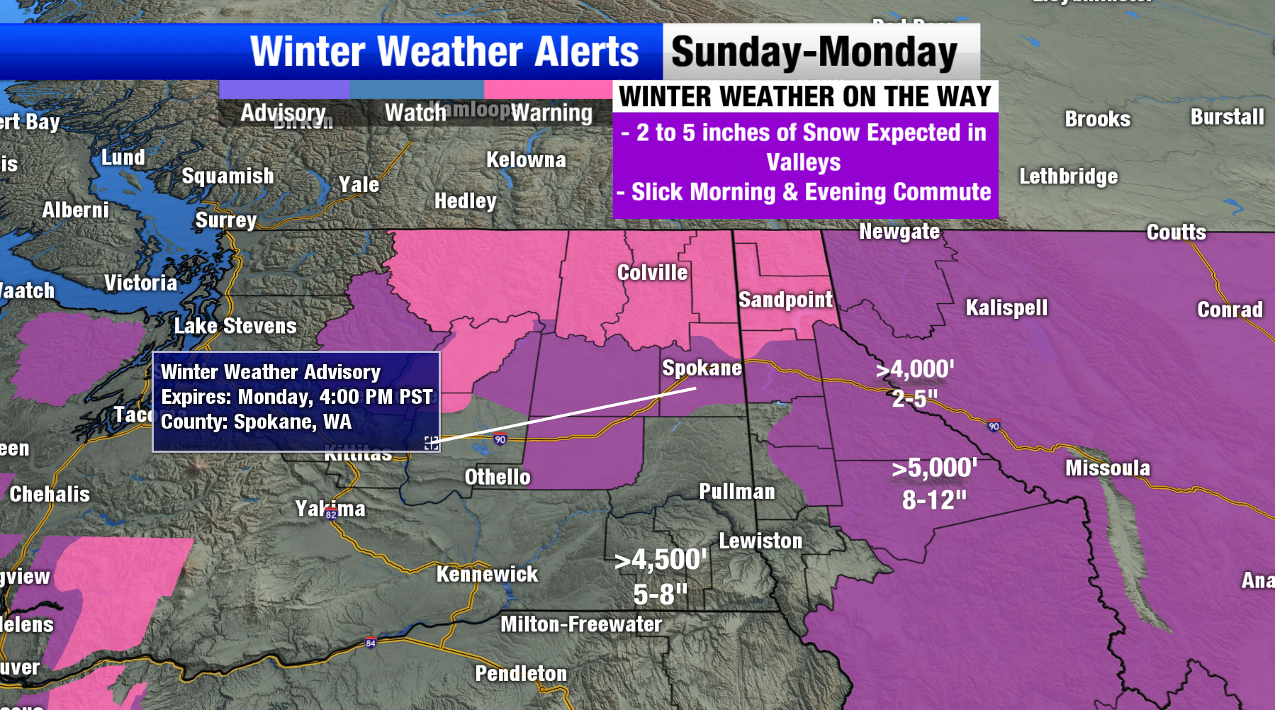 Winter Weather Advisory in place from 1 a.m. to 4 p.m. Monday | Weather ...