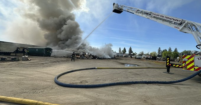 Pile of scrap metal catches fire on North Perry Street in Spokane ...