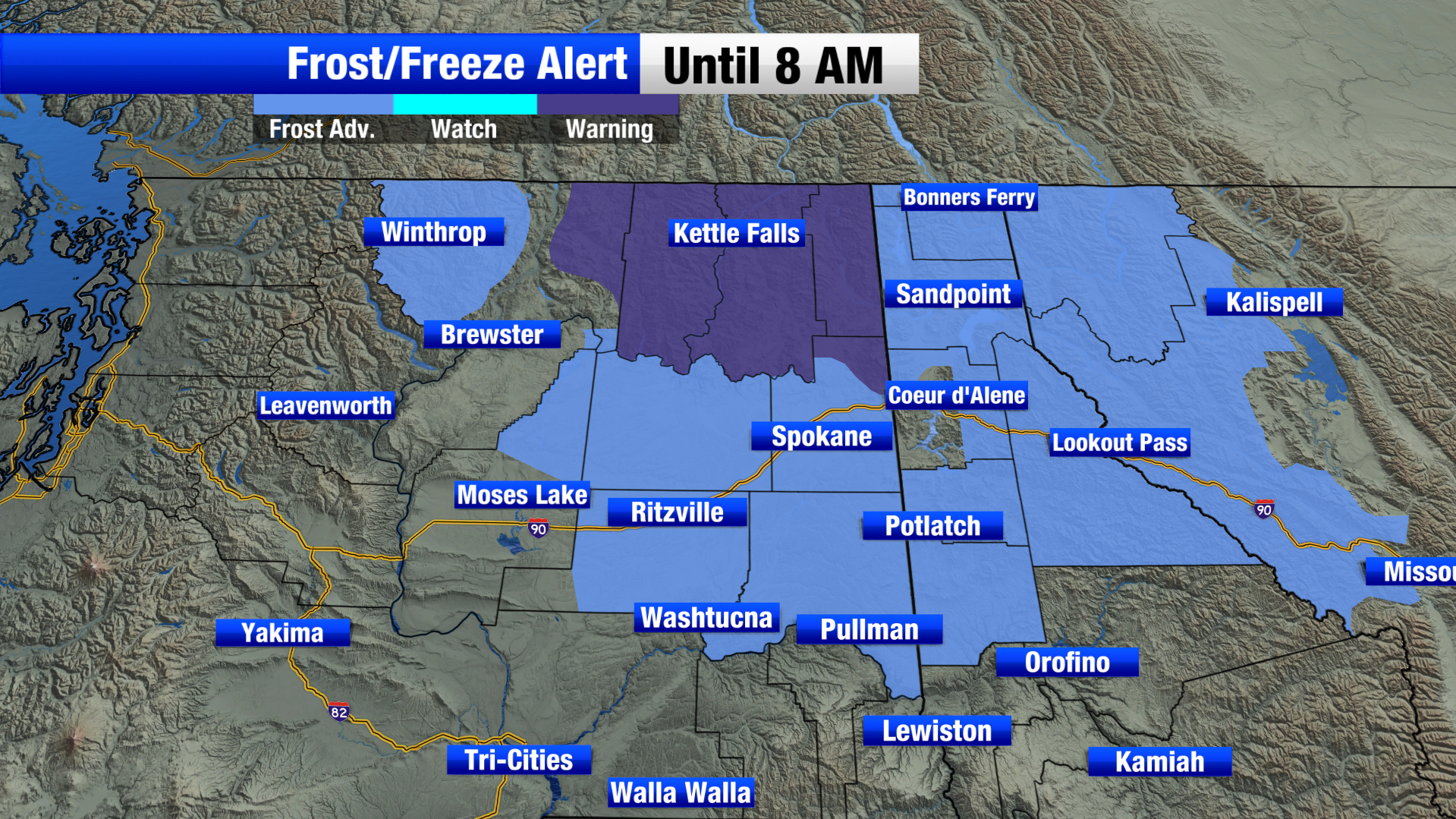 Freeze Warnings and Frost Advisories in place for the Inland Northwest ...
