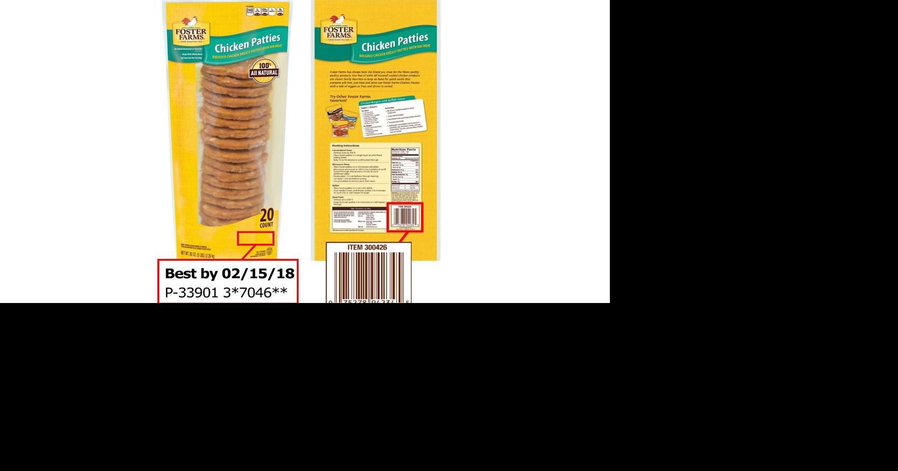 Foster Farms recalls 131,880 lbs frozen chicken patties Spokane News