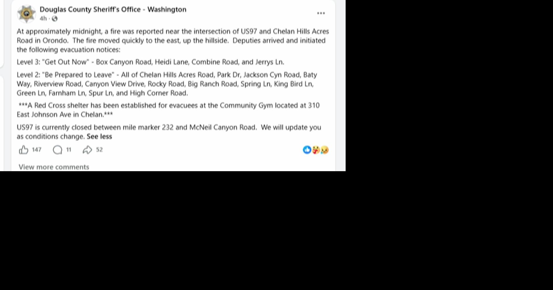 Chelan Hills Fire near Orondo prompts evacuations, state mobilization