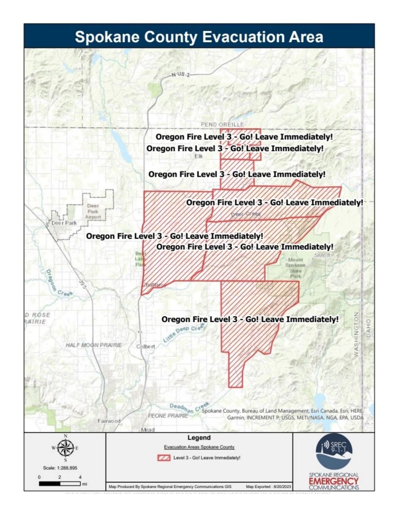 Oregon Fire evacuation map khq.com