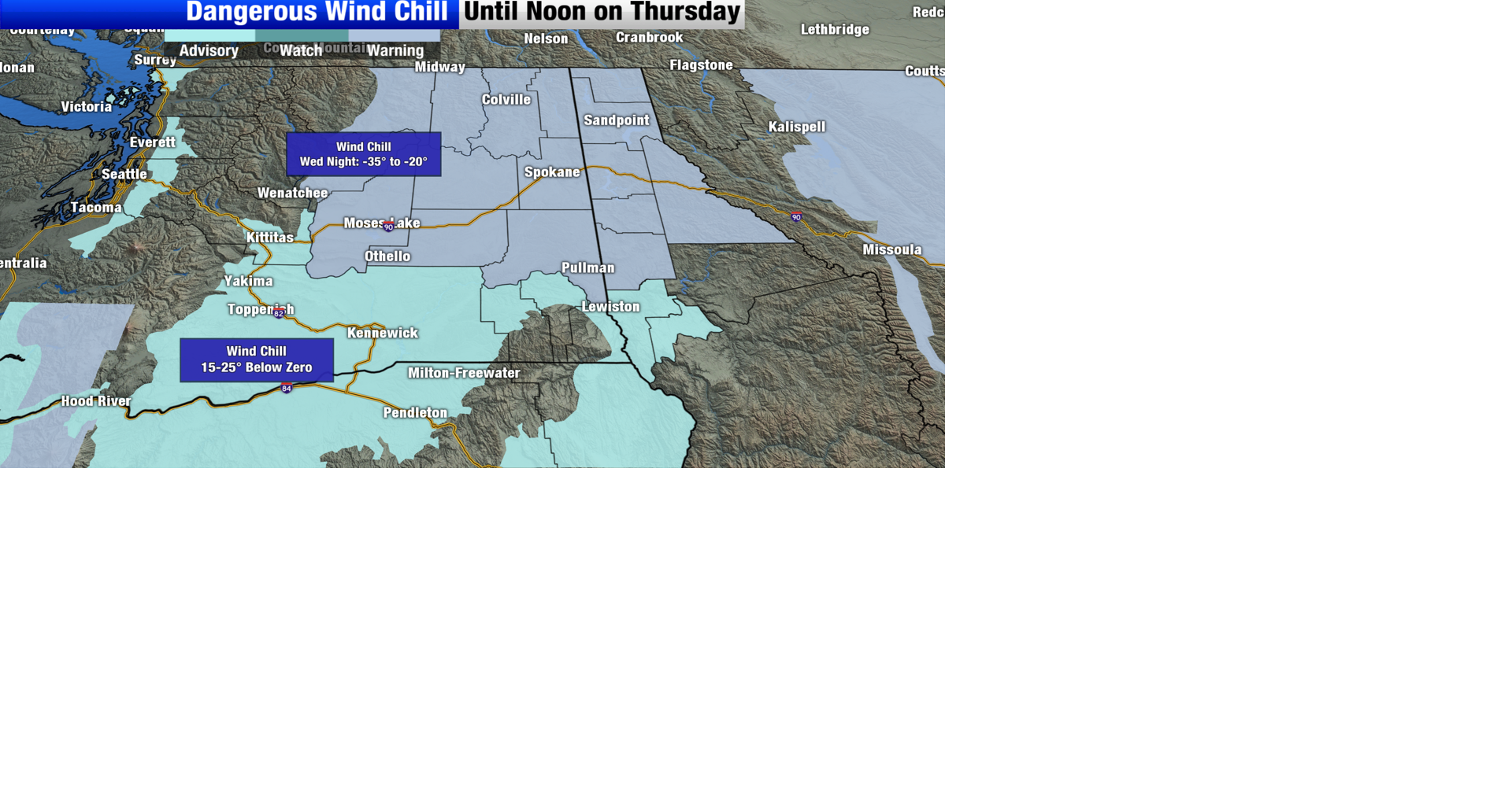 Wind Chill Warning Through Noon on Thursday | Spokane News | khq.com