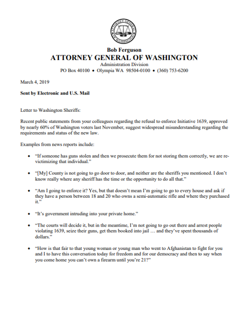 AG Letter to Sheriff's