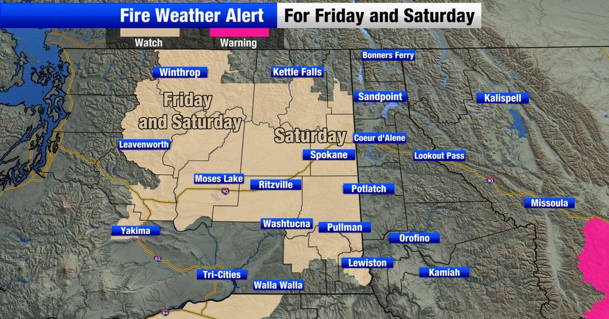 Elevated fire weather conditions Friday and Saturday due to increasing breeze