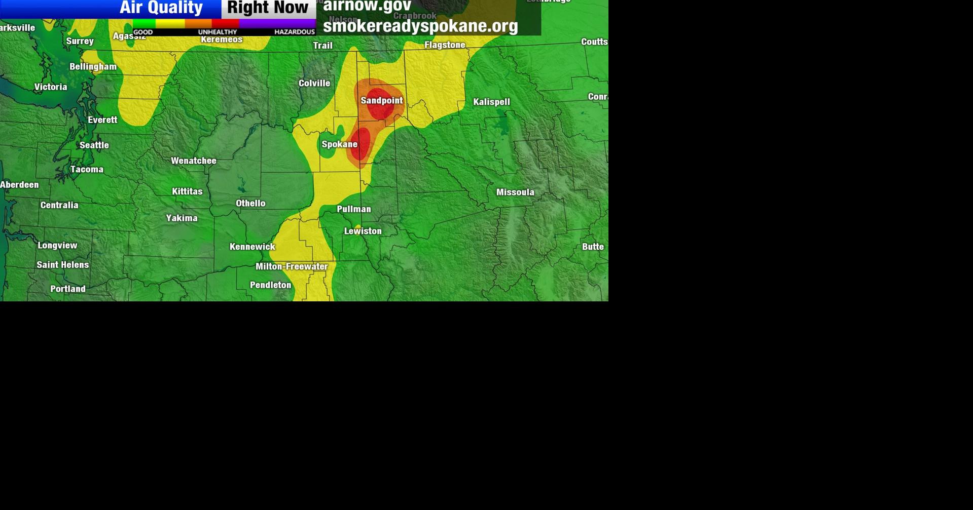 Air quality impacts in Spokane due to North Idaho fire