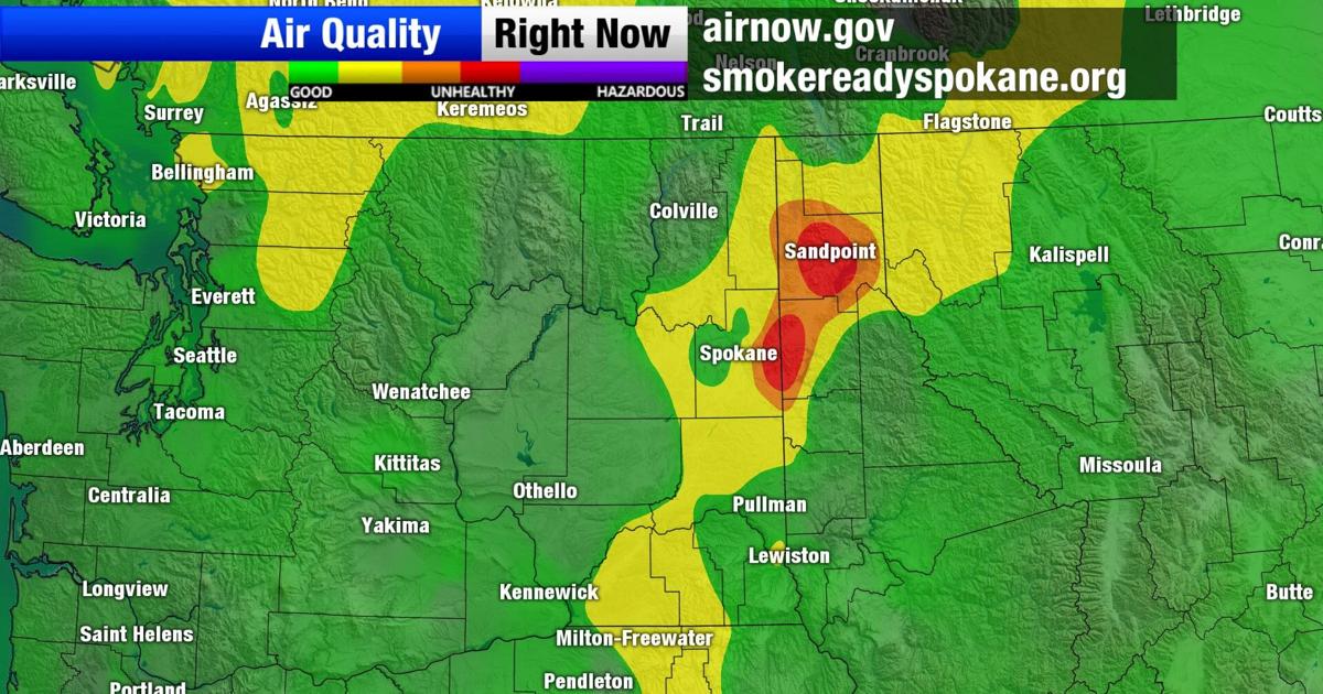 Air quality impacts in Spokane due to North Idaho fire