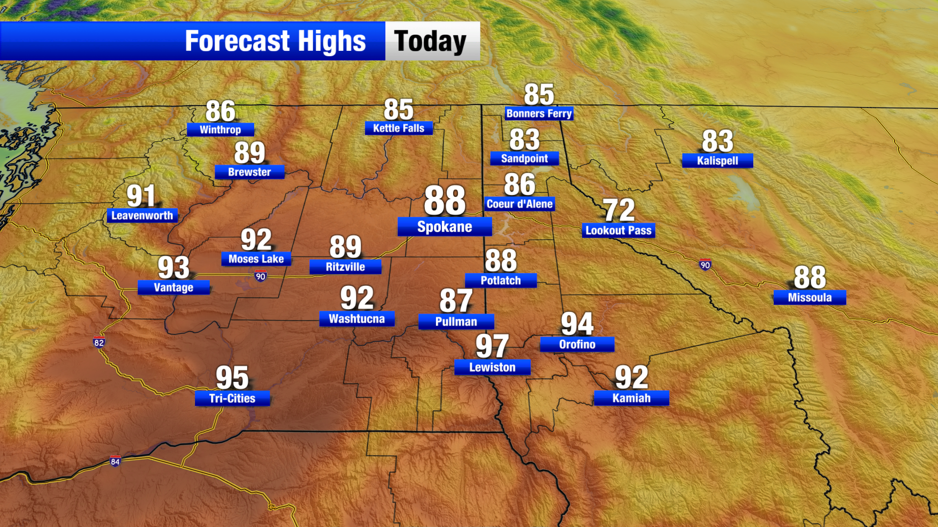 Above average temperatures across the region before the chance of ...