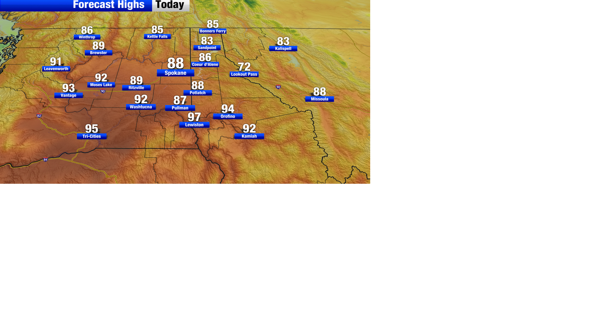 Above average temperatures across the region before the chance of ...