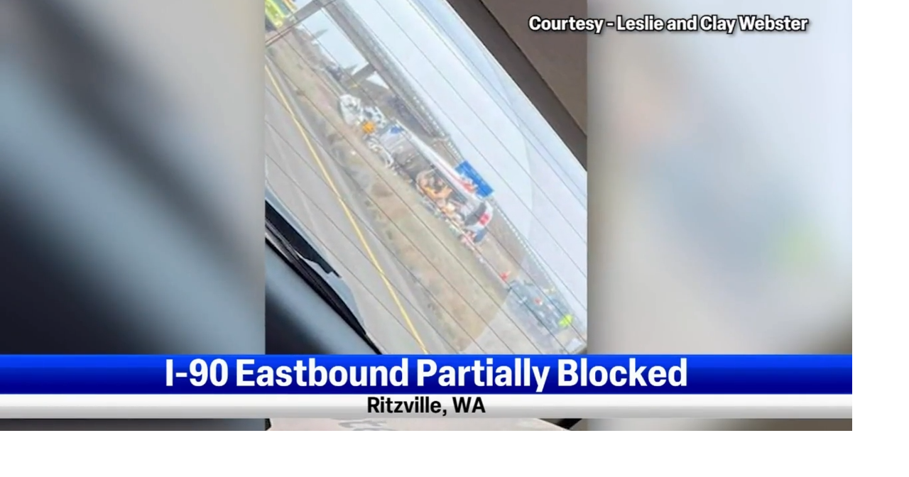 I90 eastbound in Ritzville partially blocked after truck rolls over