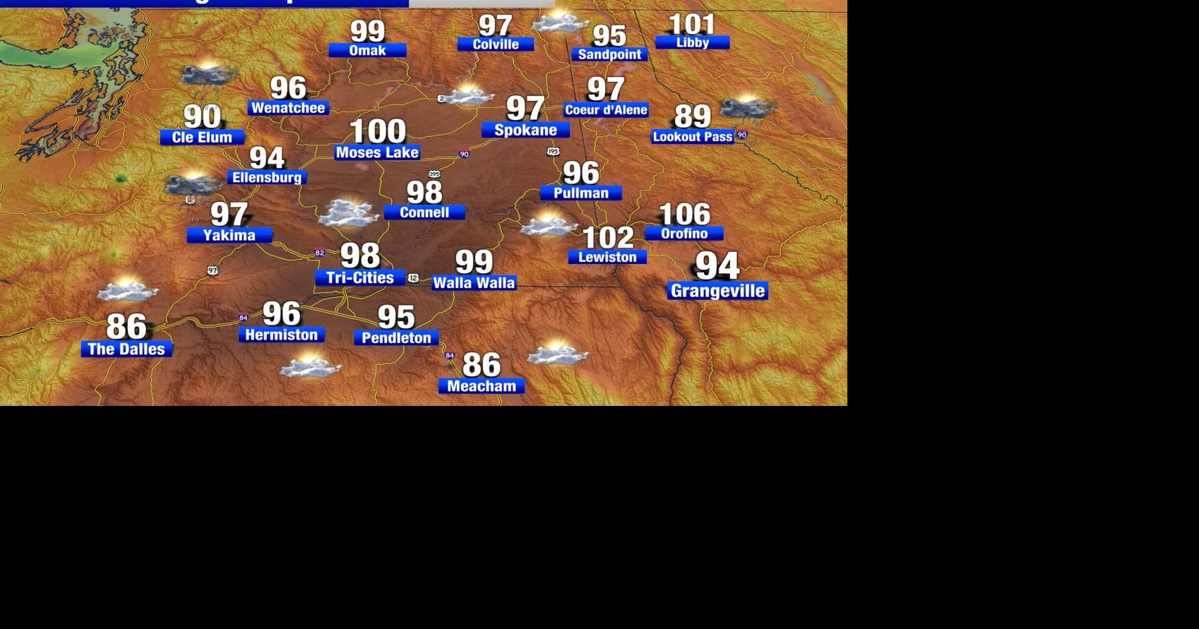 Thursday's high temperatures