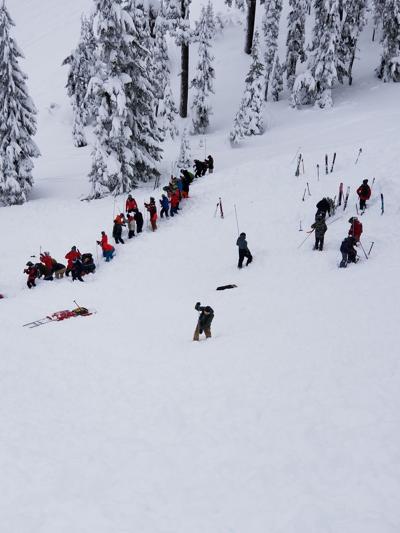 PHOTO: Rescuers looking for people following Silver Mountain Avalanche