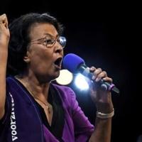Jennifer Geerlings-Simons, shown here at a rally in Paramaribo in May, is Suriname's first woman president