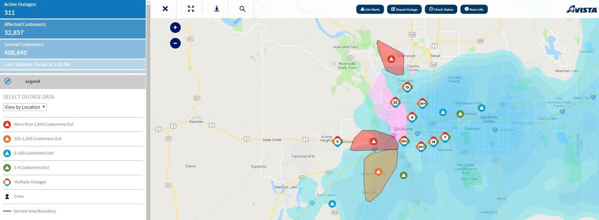 Breaking Avista Reporting Nearly 33k Without Power News Khq Com