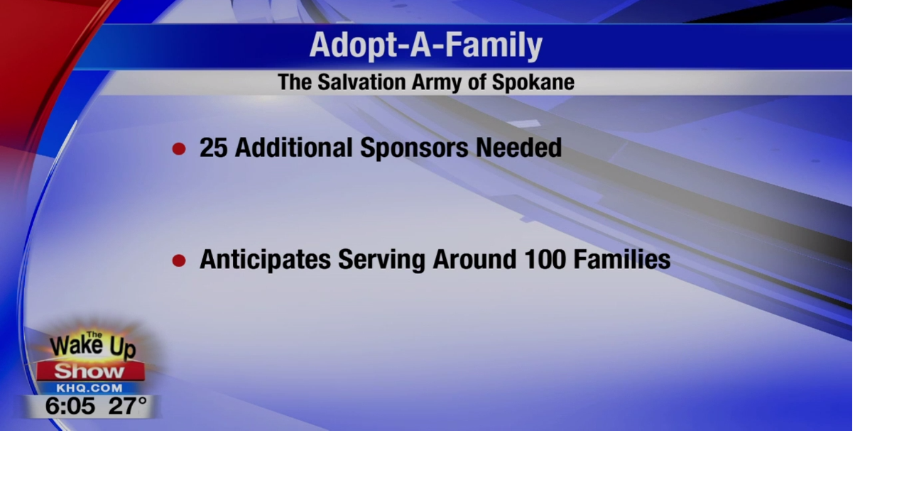 Salvation Army of Spokane seeking 25 people to sponsor families in need