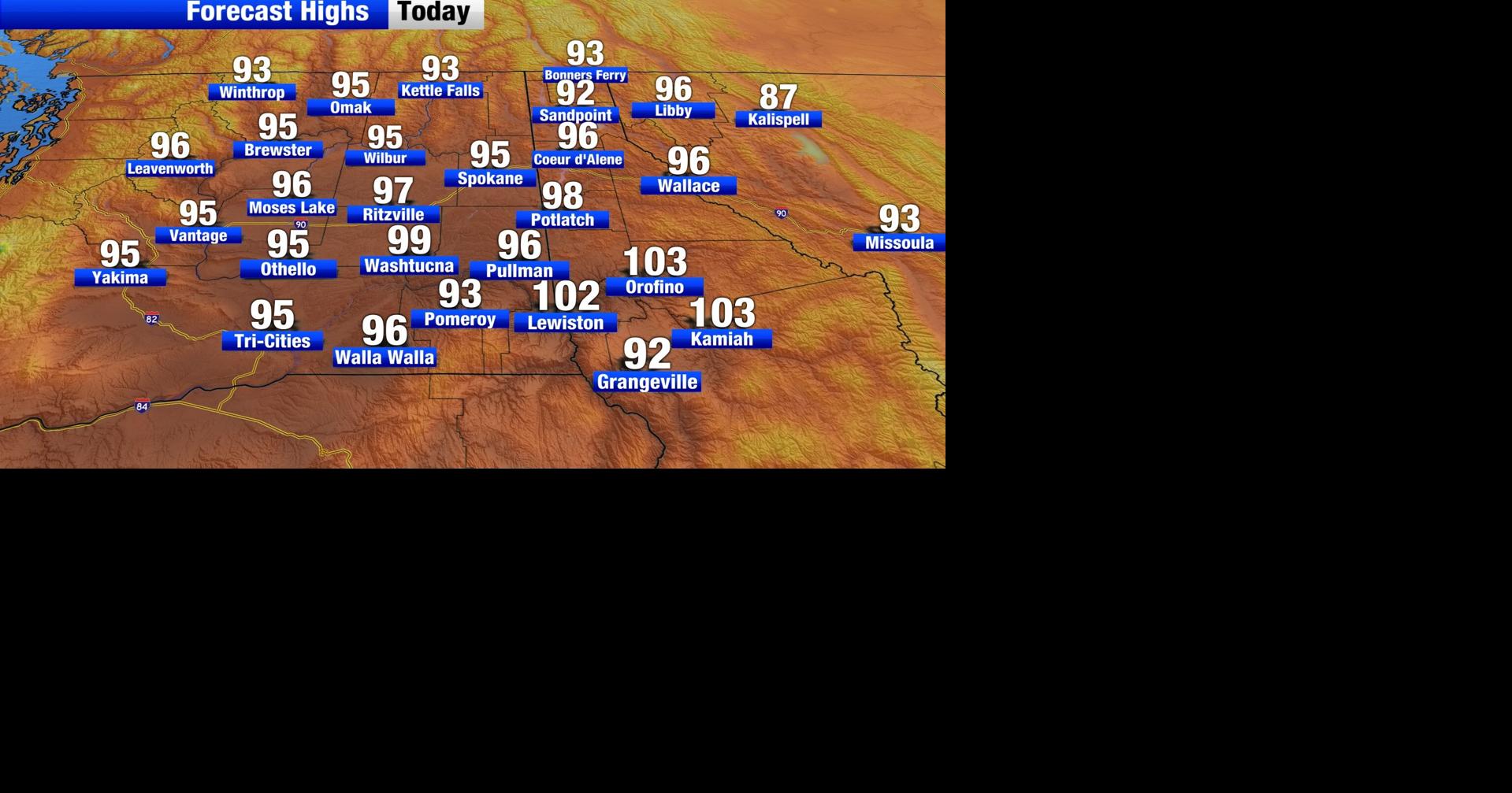 Hot temperatures on Tuesday