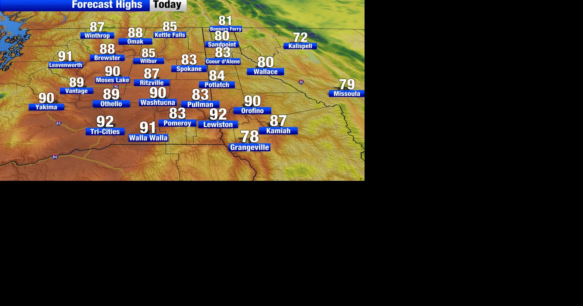 More above average temperatures on Monday