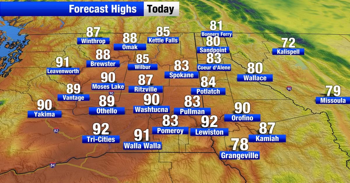 More above average temperatures on Monday