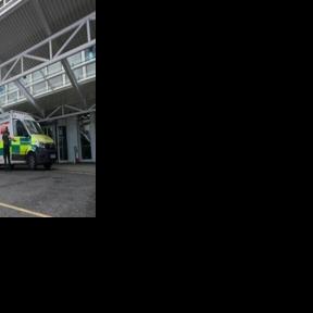 Exterior of the hospital where UK train stabbing victims were taken