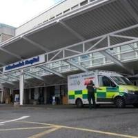 Exterior of the hospital where UK train stabbing victims were taken