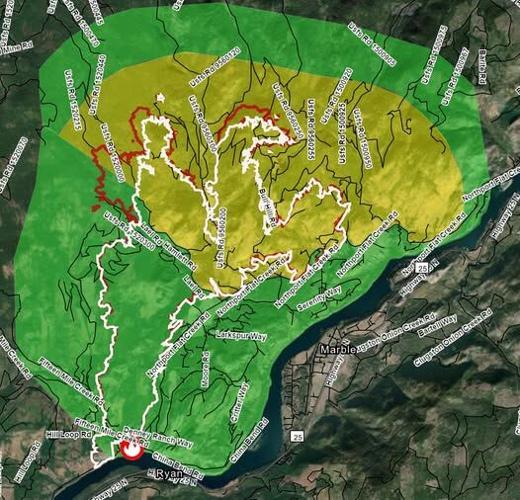 Hope Fire evacuation map as of July 21