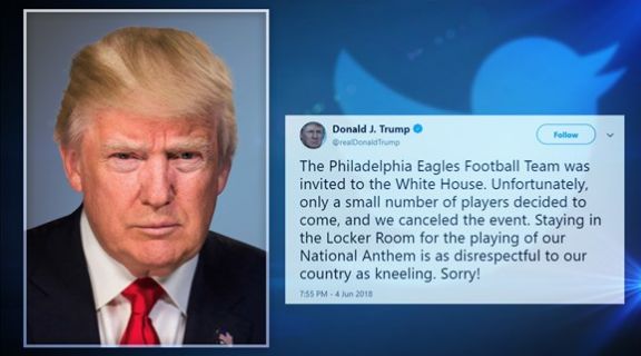 Trump cancels visit with Super Bowl champion Eagles, blaming anthem dispute