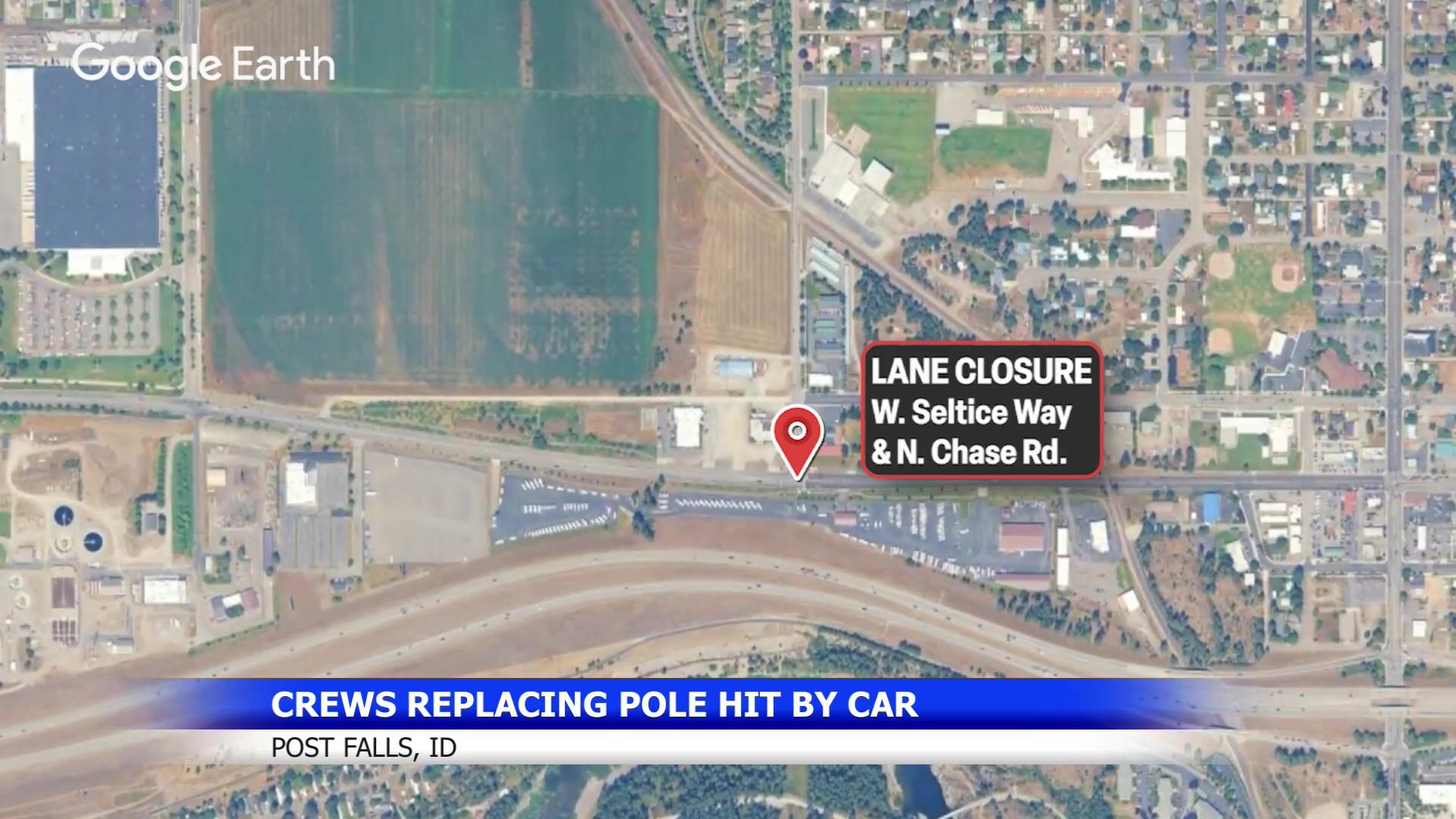 Lane closure on W. Seltice Way in Post Falls for pole replacement