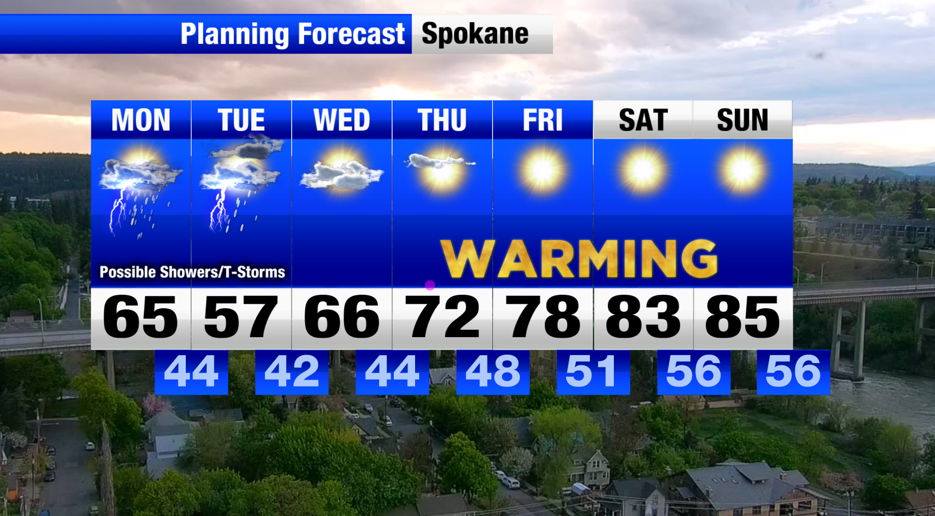 Chance for thunderstorms Monday and Tuesday, before sunshine & 80s ...