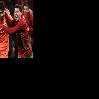 Morocco goalkeeper Yassine Bounou celebrates with Brahim Diaz after the AFCON hosts beat Nigeria on penalties in their semi-final