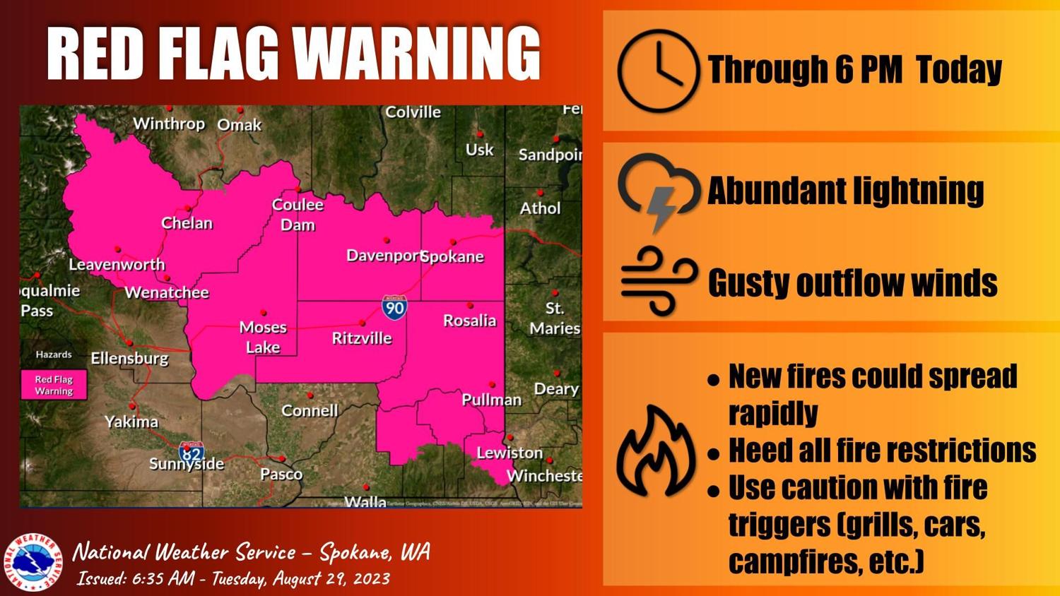 WEATHER ALERT Elevated fire danger across the Inland Northwest because