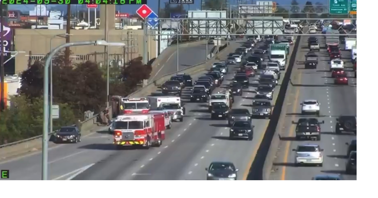 Car crash blocks lanes on westbound I-90 at Maple Street off-ramp ...