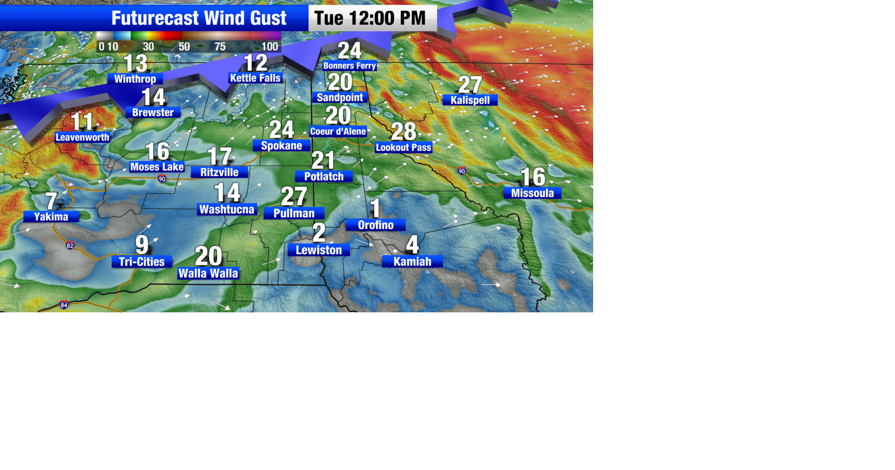 Gusty winds Tuesday, Beautiful to wrap up the week