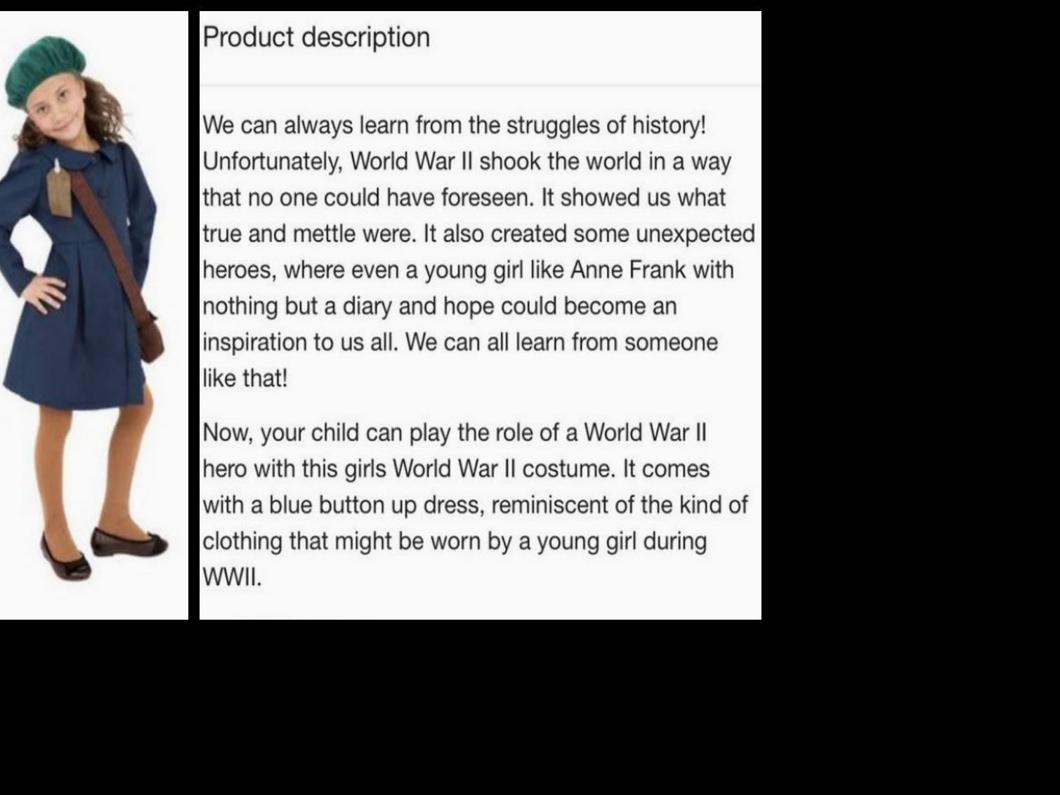 Anne Frank Halloween Costume Pulled Amid Complaints News Khq Com
