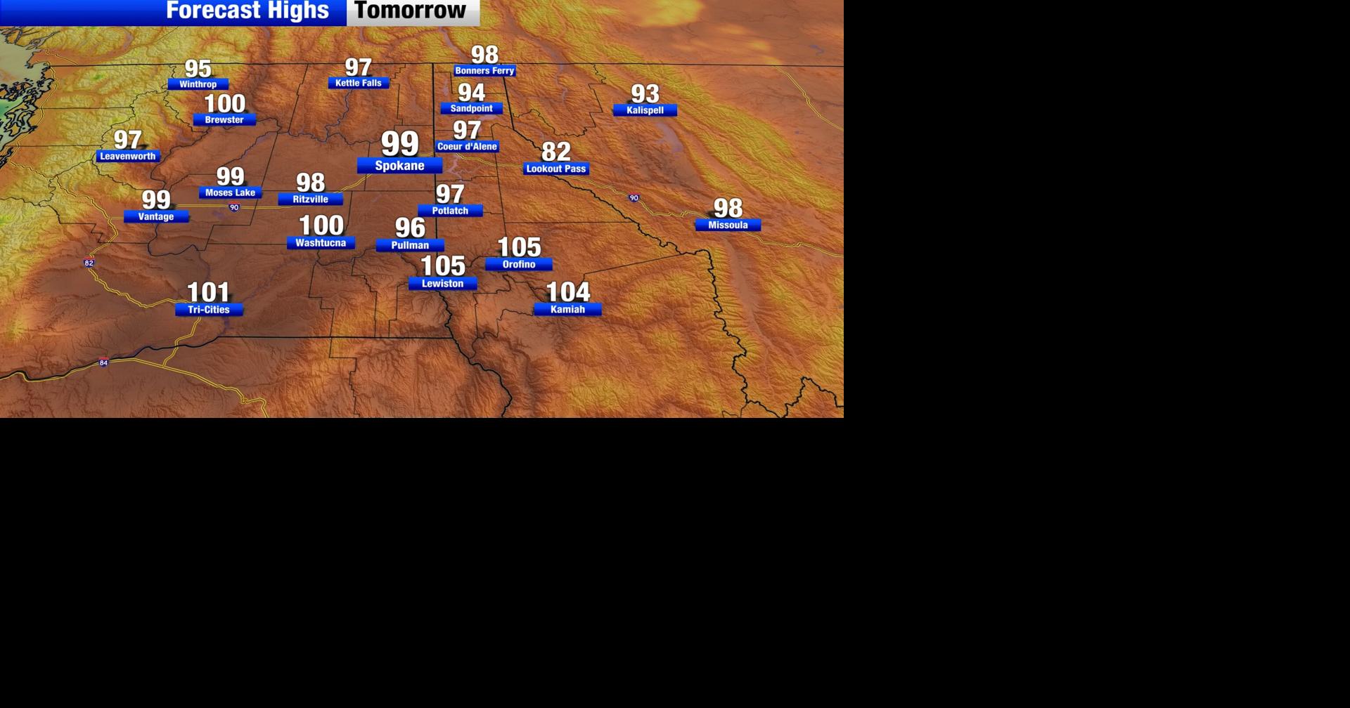 Inland Northwest hot temperatures will persist into the weekend ...