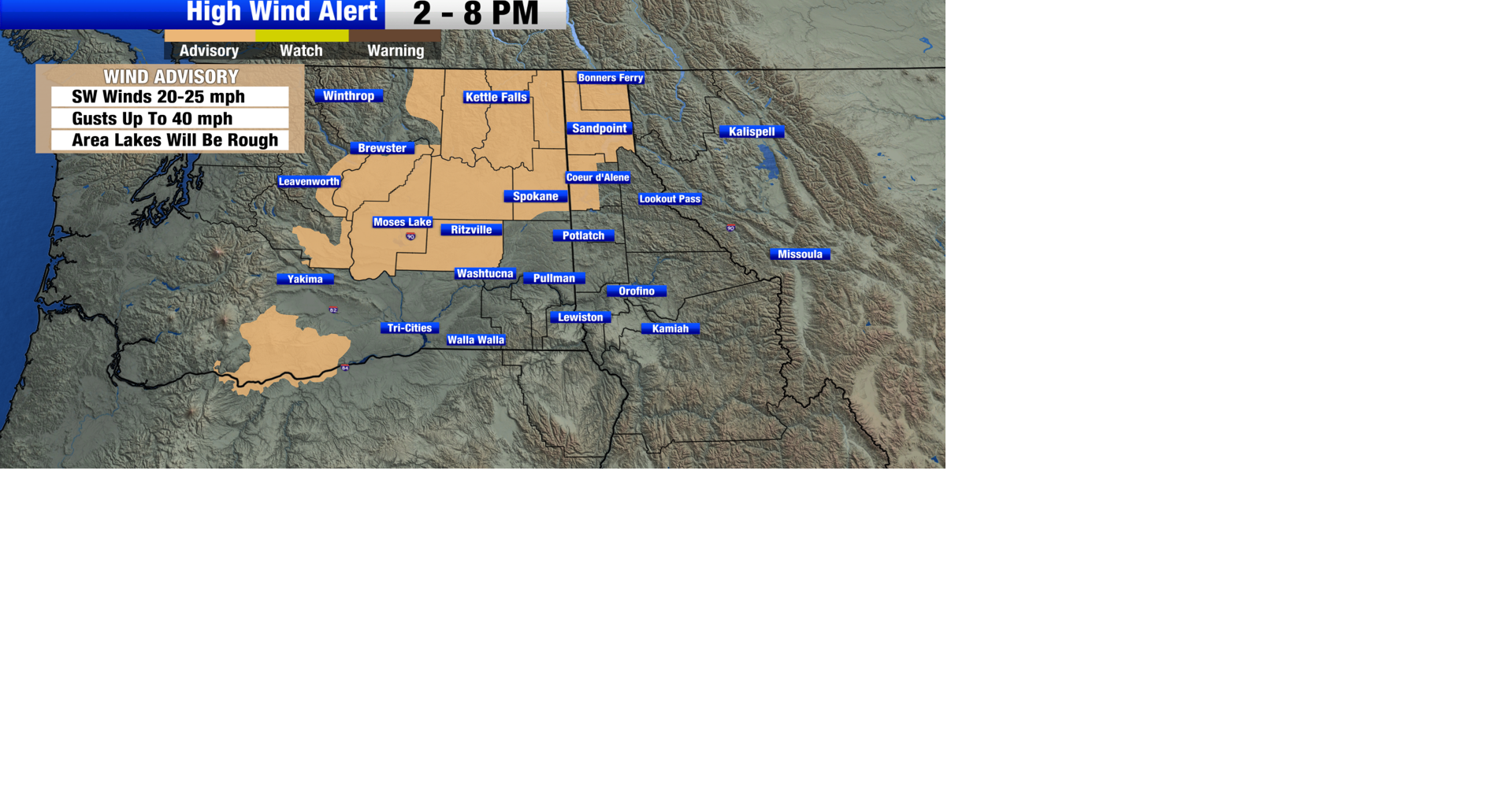 Gusty winds prompt widespread Wind Advisory across the Inland Northwest ...