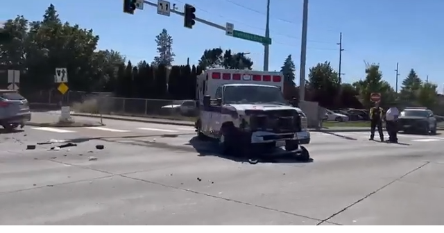 Ambulance involved in major vehicle accident on Saturday in Spokane