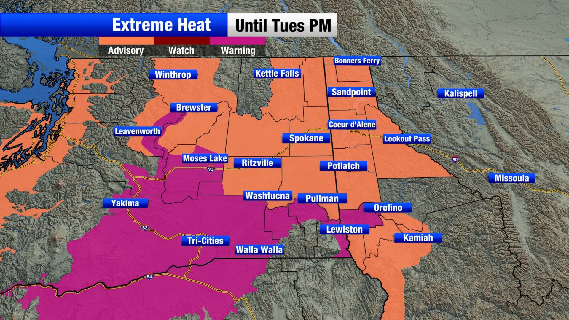 Extreme heat warning expanded as the region sees another day of high ...