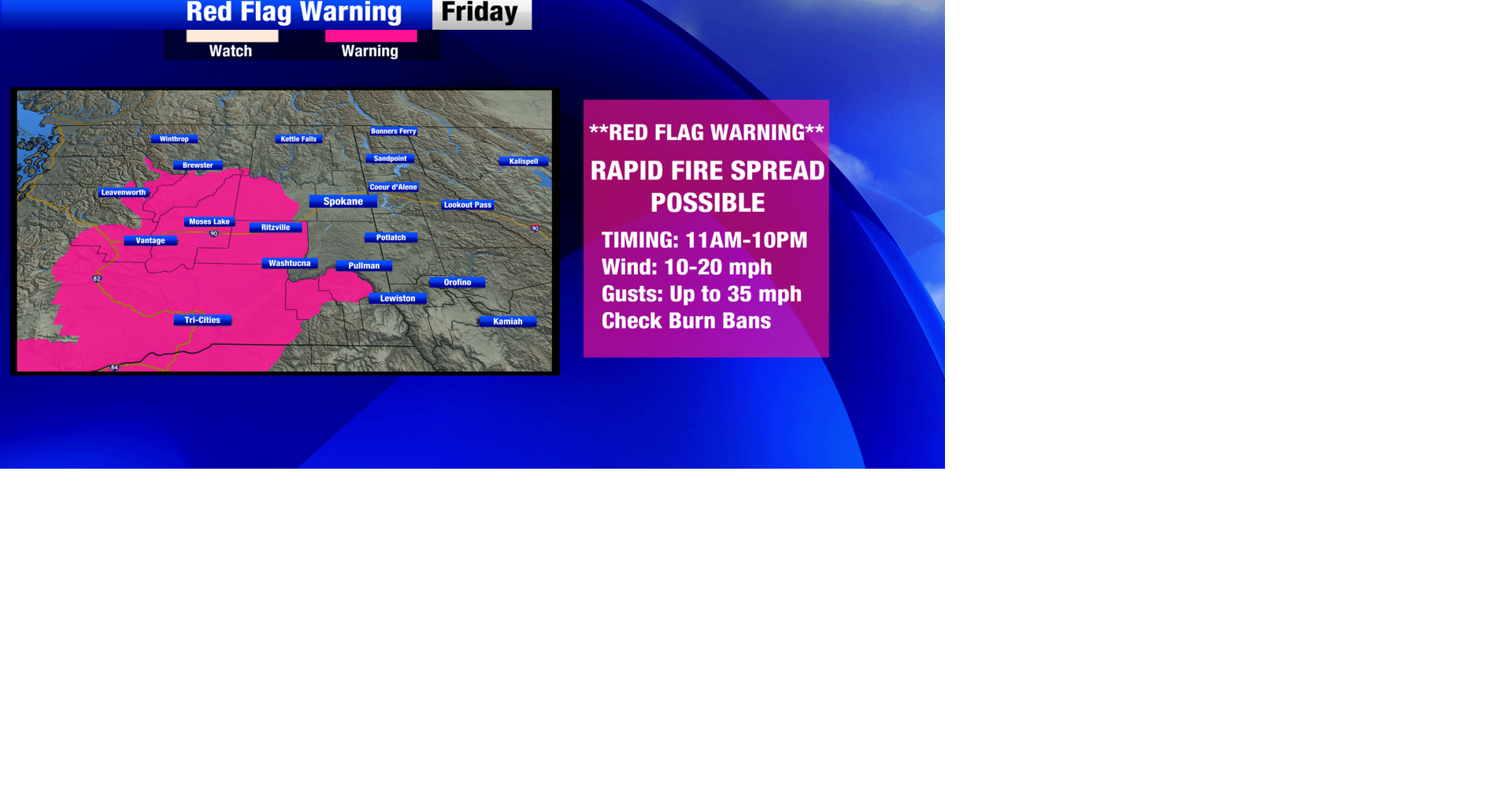 Red Flag Warning Friday as Gusty Winds Make For Dangerous Fire ...