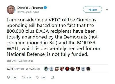 The Latest Trump Vows Never To Sign Another Bill Like This News Khq Com