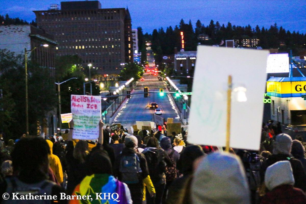 Blm Peaceful Protest Concludes Early In Downtown Spokane Due To Inclement Weather Separate Demonstrations Ensue News Khq Com