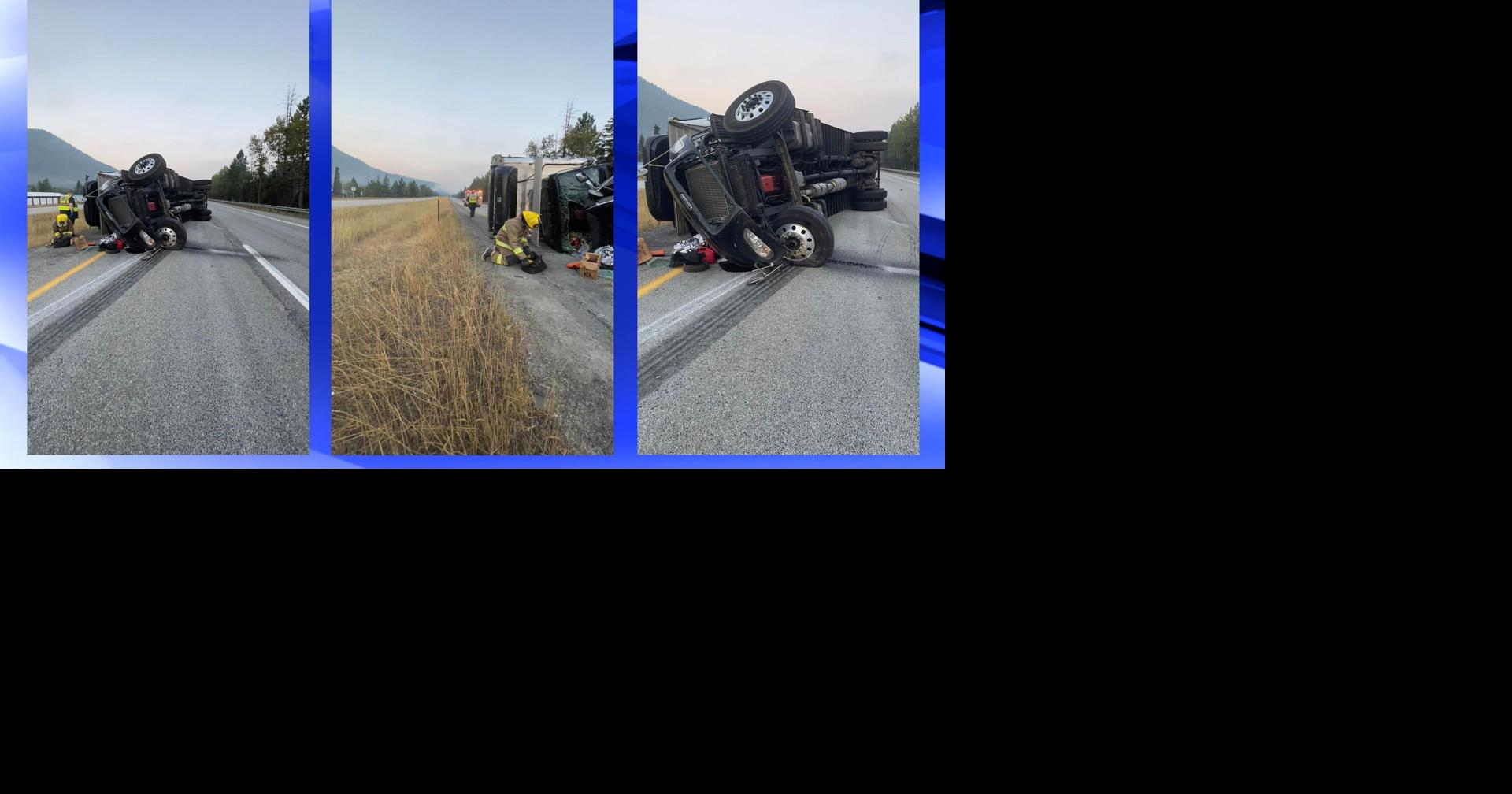 Semi overturns on I90 near Osburn Northern Idaho News