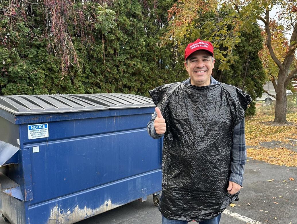 Idaho Attorney General Raúl Labrador celebrates Halloween with garbage