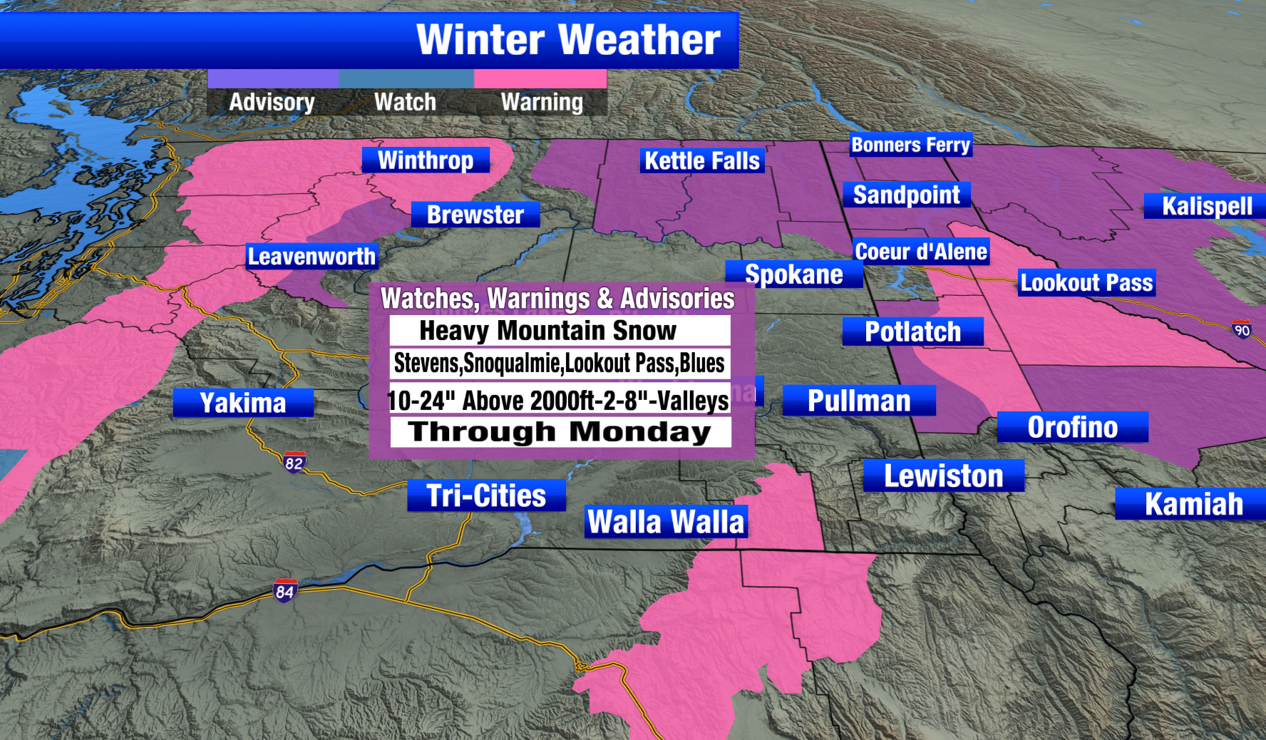 Heavy mountain snow, valley rain and a quick hit of snow in the lower ...