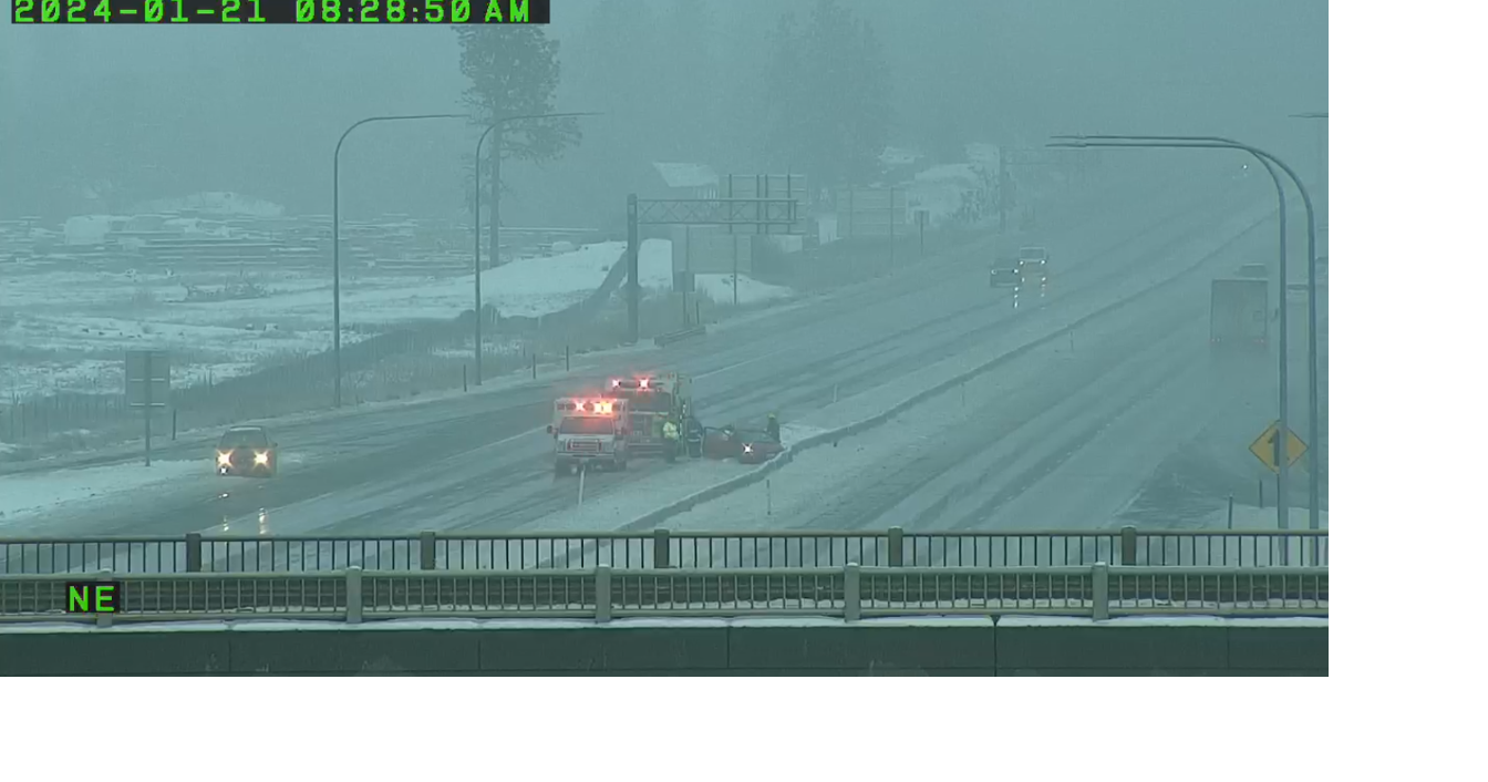 Crash on I90 from icy road conditions Spokane News