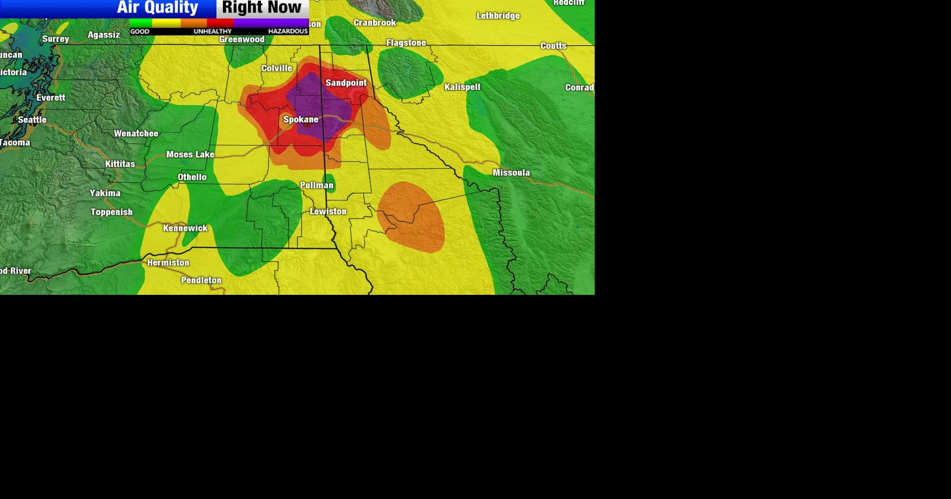Spokane and Coeur d'Alene socked in with smoke