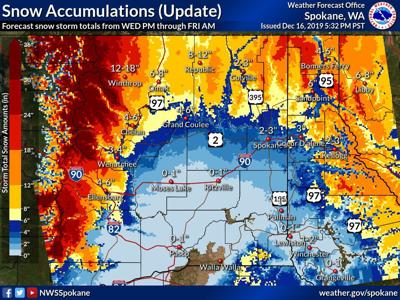Multiple Inches Of Snow Expected Around Inland Northwest Wednesday